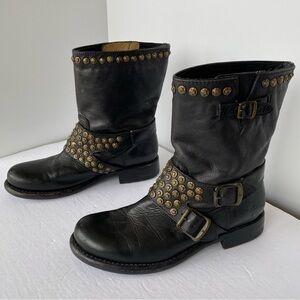 Frye Jenna Studded short black leather boot - Sz 7 B